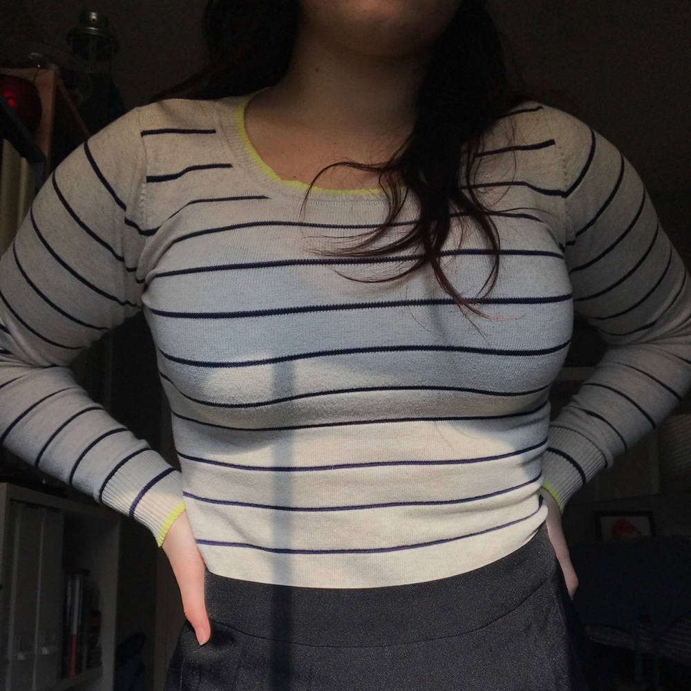long sleeve, long striped top